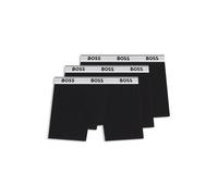 BOSS Paquete de tres calzoncillos bóxer en algodón elástico con logos - StyleBoxerBr 3P Power, 50475282 Negro S