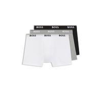BOSS Paquete de tres calzoncillos bóxer en algodón elástico con logos - StyleBoxerBr 3P Power, 50475282 Blanco / Gris / Negro XXL