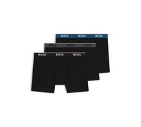 BOSS Paquete de tres calzoncillos bóxer en algodón elástico con logos - StyleBoxerBr 3P Power, 50531691 Negro L