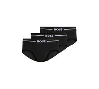 BOSS Paquete de tres calzoncillos de algodón elástico con logos en la cintura - StyleHipBr 3P Bold, 50510679 Negro M