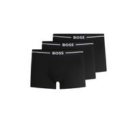 BOSS Paquete de tres calzoncillos de algodón elástico con logotipos en la cintura - StyleTrunk 3P Bold, 50510687 Negro S