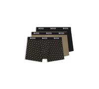 BOSS Paquete de tres calzoncillos de algodón elástico - StyleTrunk 3P Power Desig, 50554443 Negro / Beige M