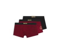 BOSS Paquete de tres calzoncillos del año del caballo de algodón elástico - StyleTrunk 3P CNY, 50558864 Negro / Rojo XL