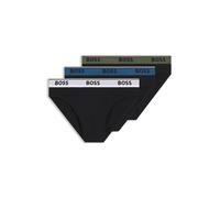 BOSS Paquete de tres calzoncillos slip de algodón elástico con logo en la cintura - StyleBrief 3P Power, 50554683 Negro S