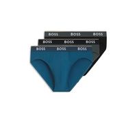 BOSS Paquete de tres calzoncillos slip de algodón elástico con logos en la cintura - StyleBrief 3P Power, 50531681 Negro / Gris / Azul XL