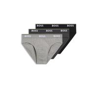 BOSS Paquete de tres calzoncillos slip en algodón elástico - StyleBrief 3P Power, 50475273 Negro / Gris XS