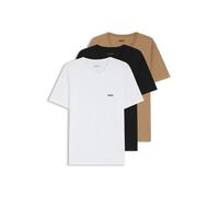 BOSS Paquete de tres camisetas de algodón - StyleTShirt RN 3P Classic, 50475284 Negro / Blanco / Beige XL