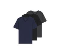 BOSS Paquete de tres camisetas interiores de algodón con cuello en pico - StyleTShirtVN 3P Classic, 50475285 Negro / Gris / Azul XS