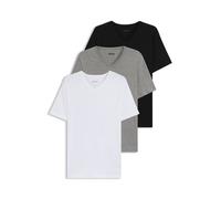 BOSS Paquete de tres camisetas interiores de algodón con cuello en pico - StyleTShirtVN 3P Classic, 50475285 Blanco / Gris / Negro XS