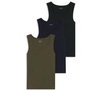 BOSS Paquete de tres camisetas interiores sin mangas de algodón - StyleTankTop3P RibClassic, 50542132 Negro / Verde / Azul XL