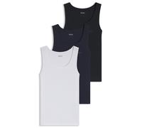 BOSS Paquete de tres camisetas interiores sin mangas de algodón - StyleTankTop3P RibClassic, 50542132 Negro / Blanco / Azul L