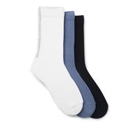 BOSS Paquete de tres pares de calcetines de largo estándar con cinta con estructura - Style3P QS Rib Tape CC, 50554542 Blanco / Azul 43-46