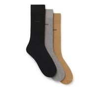 BOSS Paquete de tres pares de calcetines de largo medio con logos - Style3P RS GiftSet Uni CC, 50558589 Gris / Beige / Negro 40-46