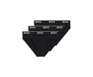 BOSS Paquete de tres slips en algodón elástico con logo en la cintura - StyleBrief 3P Power, 50475273 Negro XS