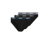 BOSS Paquete de tres slips en algodón elástico con logo en la cintura - StyleBrief 3P Power, 50554683 Negro S