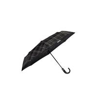 BOSS Paraguas de bolsillo con estampado de cuadros en negro y mango de piel sintética - StylePocket umbrella Checkered Black, 58837103 Negro pcs.