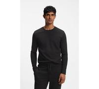 BOSS Parte superior de pijama en mezcla de algodón con estructura de rejilla - StyleWaffleAOP LS-Shirt, 50571392 Negro XL