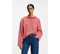 BOSS Parte superior relaxed fit en punto de algodón a rayas - StyleC_Ewa_stripe, 50569012 Rayas rojas XS