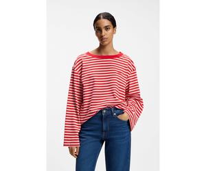 BOSS Parte superior relaxed fit en punto de algodón a rayas - StyleC_Ewa_stripe, 50569012 Rayas rojas XS