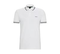 Paul Slim Fit Polo Hombres , color:blanco , talla:L BOSS