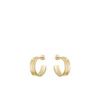 BOSS Jewelry Pendientes para Mujer Colección RIPPLE en Oro Amarillo con Líneas Onduladas - 1580776