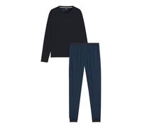 BOSS Pijama De Algodón Con Logo Y Monogramas Relax Long Set 50550494 Azul Oscuro