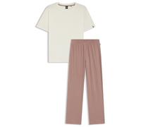 BOSS Pijama de algodón elástico con detalles de logos - StyleCI_Short Set, 50545568 Natural L