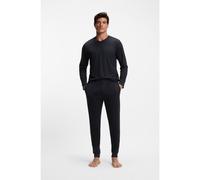 BOSS Pijama de punto elástico mercerizado con estampado integral - StyleEnergetic Long Set, 50557169 Azul oscuro S