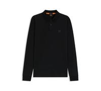 Boss Polo Ajustado de algodón elástico para Hombre con Parche de Logotipo, Negro, S