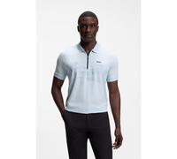 BOSS Polo con cremallera en algodón con gráficos reflectantes - StylePL_Globe Pattern, 50559010 Celeste XXL