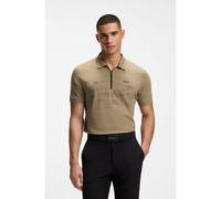 BOSS Polo con cremallera en algodón con gráficos reflectantes - StylePL_Globe Pattern, 50559010 Marrón claro XL