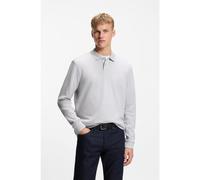BOSS Polo de algodón con estructura de rejilla - StylePetempestolong, 50520710 Gris claro M