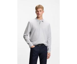 BOSS Polo de algodón con estructura de rejilla - StylePetempestolong, 50520710 Gris claro S