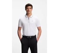 BOSS Polo de algodón elástico con rayas en contraste - StylePhilix Tape, 50537489 Blanco XXXL