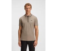 BOSS Polo de algodón elástico con rayas en contraste - StylePhilix Tape, 50537489 Marrón claro S
