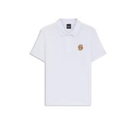 BOSS Polo de algodón elástico de inspiración ecuestre con monograma Double B - StyleMONA POLO WHITE, B7W0602 Blanco XL