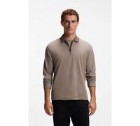BOSS Polo de algodón interlock con cuello a rayas - StylePL_Cord Plisy, 50570010 Marrón claro S