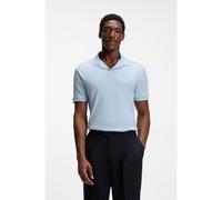 BOSS Polo de algodón y lino con cuello abierto - StyleH-Pye 235, 50559173 Celeste XXL