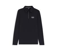 BOSS Polo de equitación para doma confeccionado en material superelástico - StyleELTON SIGN.STRIPE TRAIN.POLO, B1M0405 Negro L