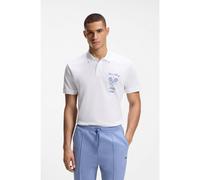 BOSS Polo de malla de algodón con diseño bordado - StylePL_Member Mesh, 50559753 Blanco XL