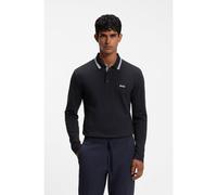 BOSS Polo de manga larga de piqué de algodón - StylePlisy, 50536609 Azul oscuro XL