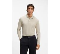 BOSS Polo de manga larga de piqué de algodón - StylePlisy, 50536609 Beige claro 5XL
