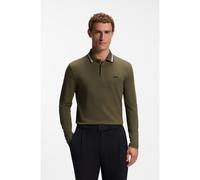 BOSS Polo de manga larga de piqué de algodón - StylePlisy, 50536609 Oliva XXXL