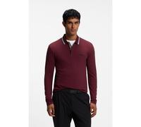 BOSS Polo de manga larga de piqué de algodón - StylePlisy, 50536609 Rojo oscuro XL