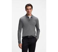 BOSS Polo de manga larga en algodón interlock con logo - StylePado 30, 50468392 Gris S