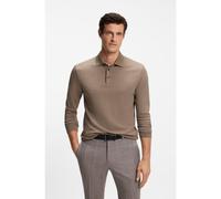 BOSS Polo de manga larga en algodón interlock con logo - StylePado 30, 50468392 Marrón claro XXL