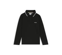 BOSS Polo de manga larga para niños en piqué de algodón con logo - StyleJ52330/09B04A, J52330 Negro 102