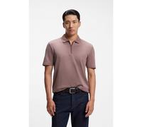 BOSS Polo de mezcla de algodón y seda con cremallera en el cuello - StyleL-Payrot 147, 50570024 Rojo claro XL