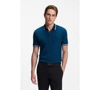 BOSS Polo de piqué de algodón con detalles de logo - StylePaddy, 50469055 Azul oscuro S