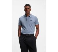 BOSS Polo de piqué de algodón con detalles de logo - StylePaddy, 50469055 Celeste 5XL